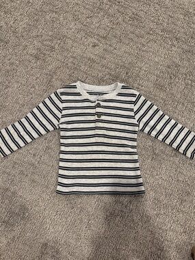 3T Garanimals Gray & Black Striped Long-Sleeve Henley